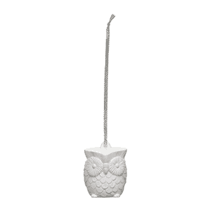 Whoot Porcelain Ornament in Very Snowy Spruce