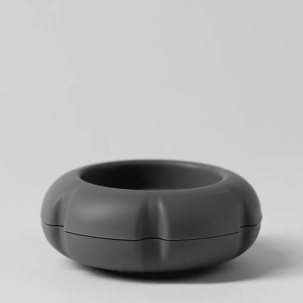 Slate grey diffuser with a rounded, bulbous form and a horizontal seam running around the middle, the Scentsy Air Solo - Slate