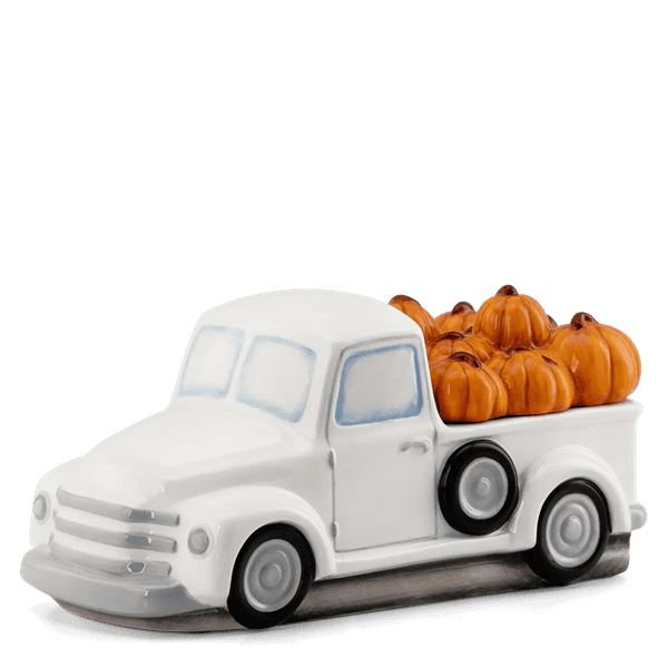 Retro White Truck Warmer + Pumpkin Delivery Lid