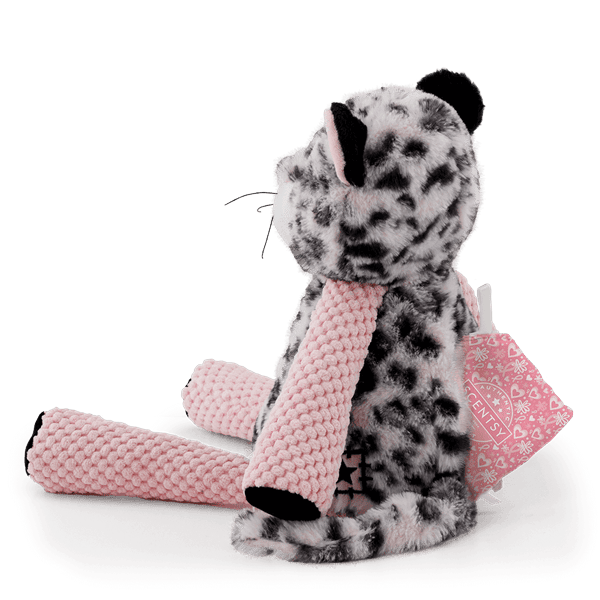 Left Profile of Priya the Pink Cheetah Scentsy Buddy with Scent Pak in pouch