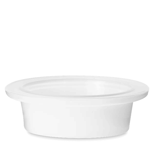 White Glass Dish with Logo