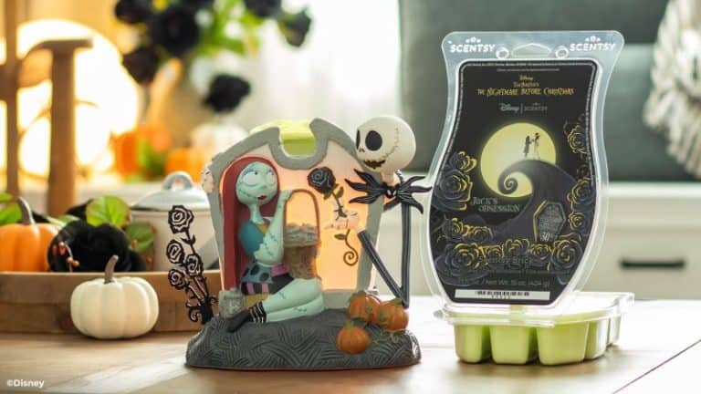 The Nightmare Before Christmas 30th Anniversary Scentsy Warmer and Jack's Obsession Scentsy Brick