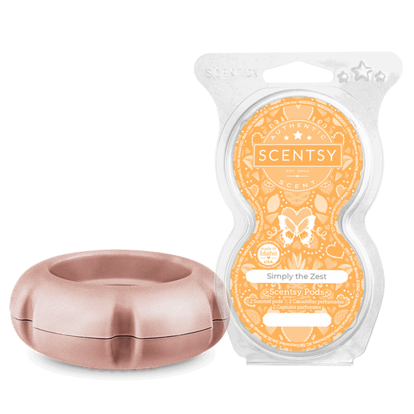 Rose Gold Mini Fan Diffuser and Simply the Zest Scentsy Pods Bundle