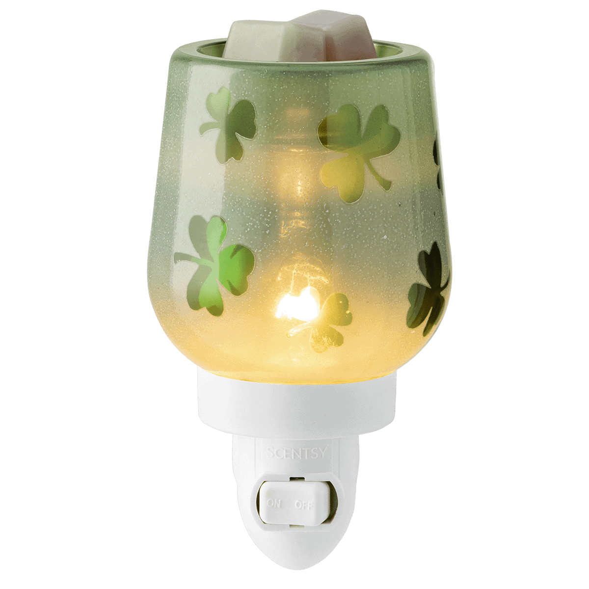 Shamrock Mini Scentsy Warmer Lit
