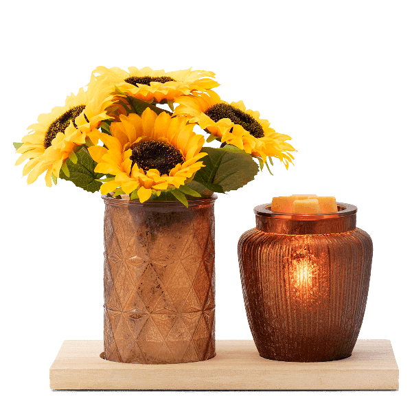 Sunflower Bouquet Scentsy Warmer - Lit