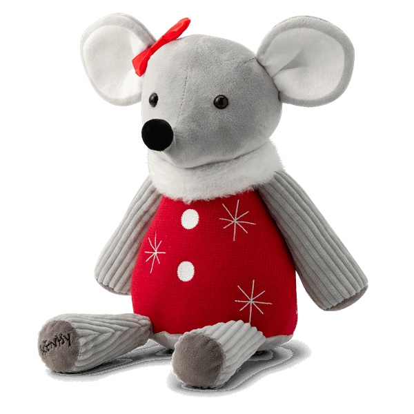 Left Profile of Crystal the Christmas Mouse Scentsy Buddy