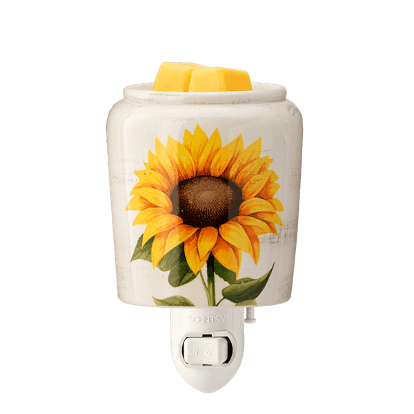 Sunflower Mini Scentsy Warmer - Lit