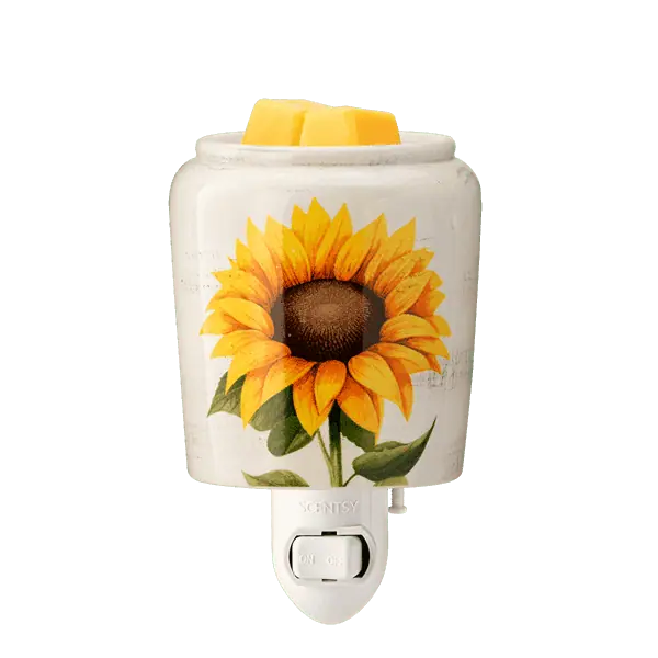 Sunflower Mini Scentsy Warmer - Lit