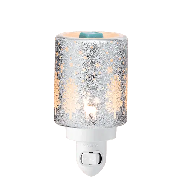 Snowy Glitter Grove Mini Scentsy Warmer - Lit