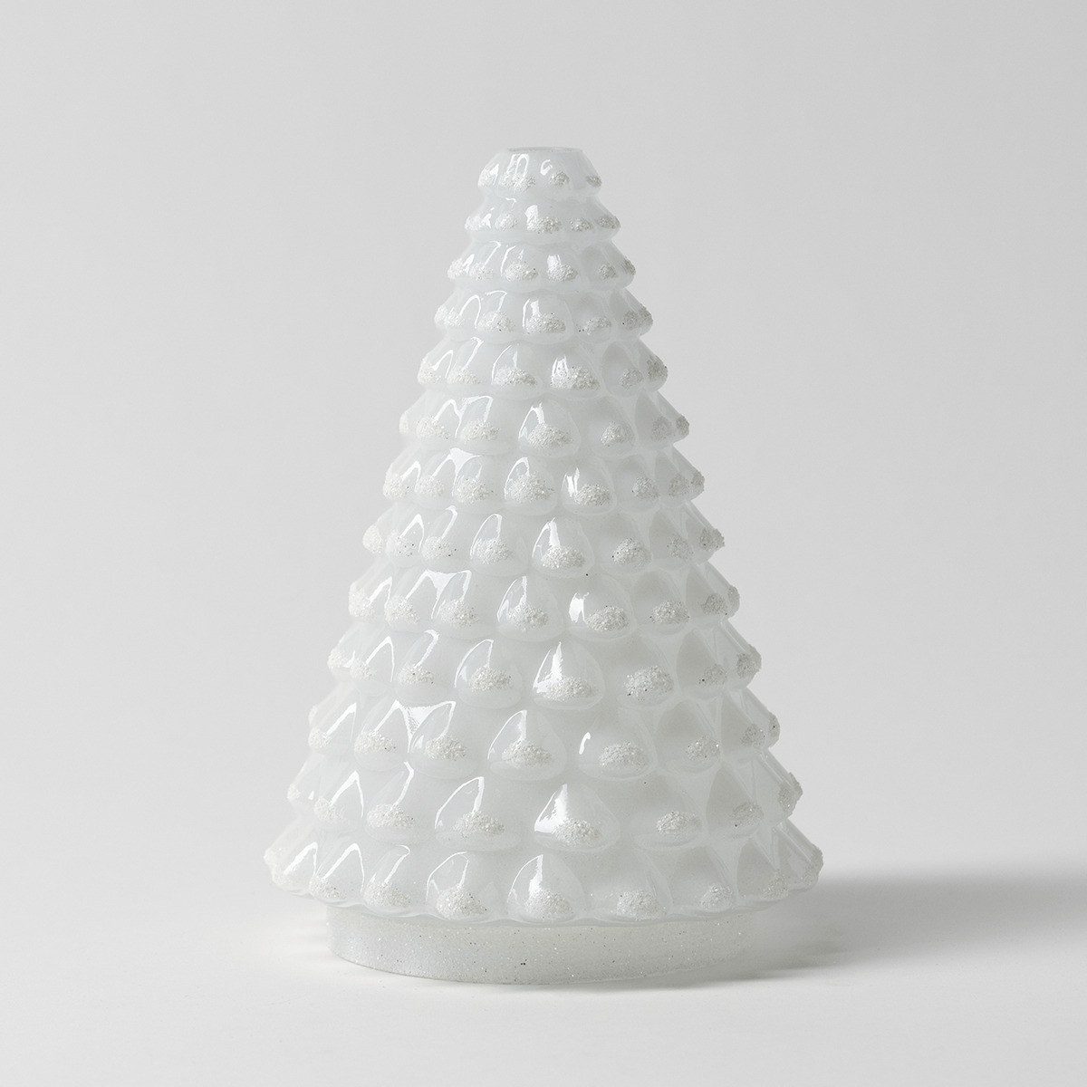 Glossy white ceramic diffuser shade with an all-over textured pattern of raised teardrop shapes, the Shade Only - Aurora Frost