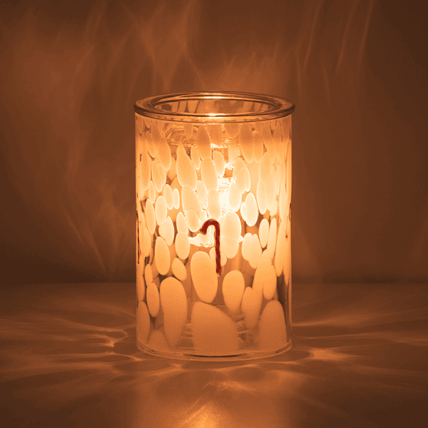 Candy Cane - Confetti Glass Scentsy Warmer - Dark Room
