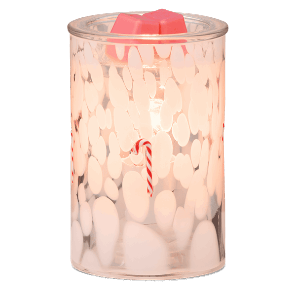 Candy Cane - Confetti Glass Scentsy Warmer - Lit