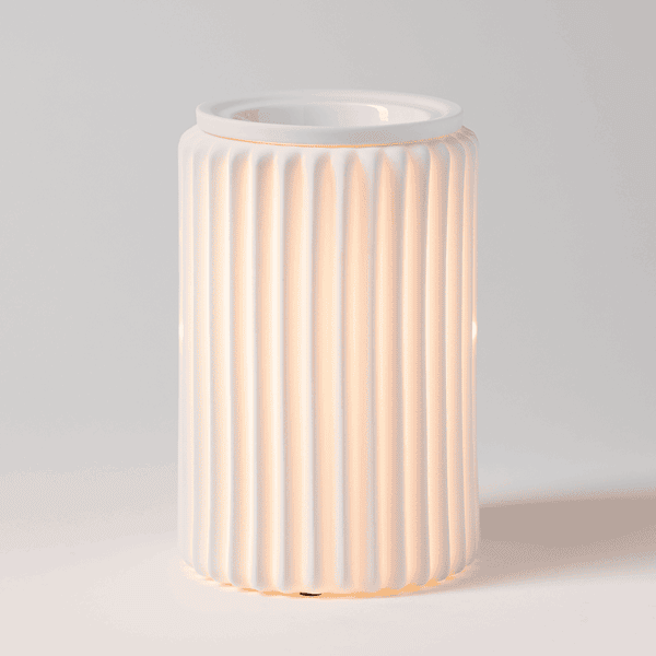 Fluted Glow Scentsy Warmer - Lit