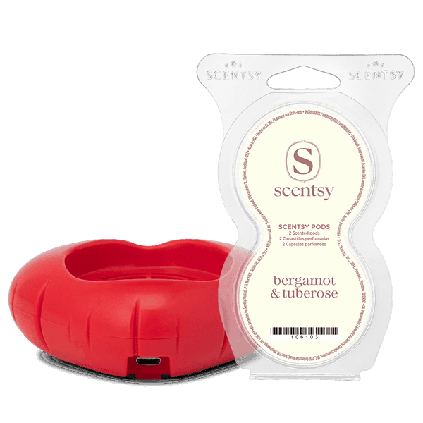 Scentsy Air Solo - Red Heart + Bergamot & Tuberose Scentsy Pods Bundle