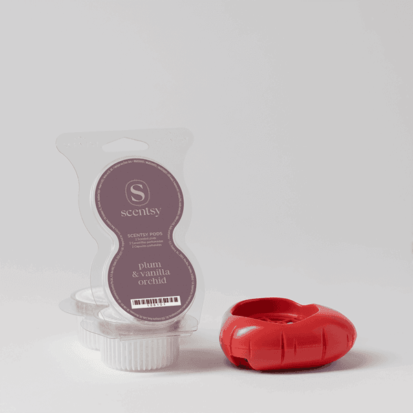 Scentsy Air Solo - Red Heart + Plum & Vanilla Orchid Scentsy Pods Bundle