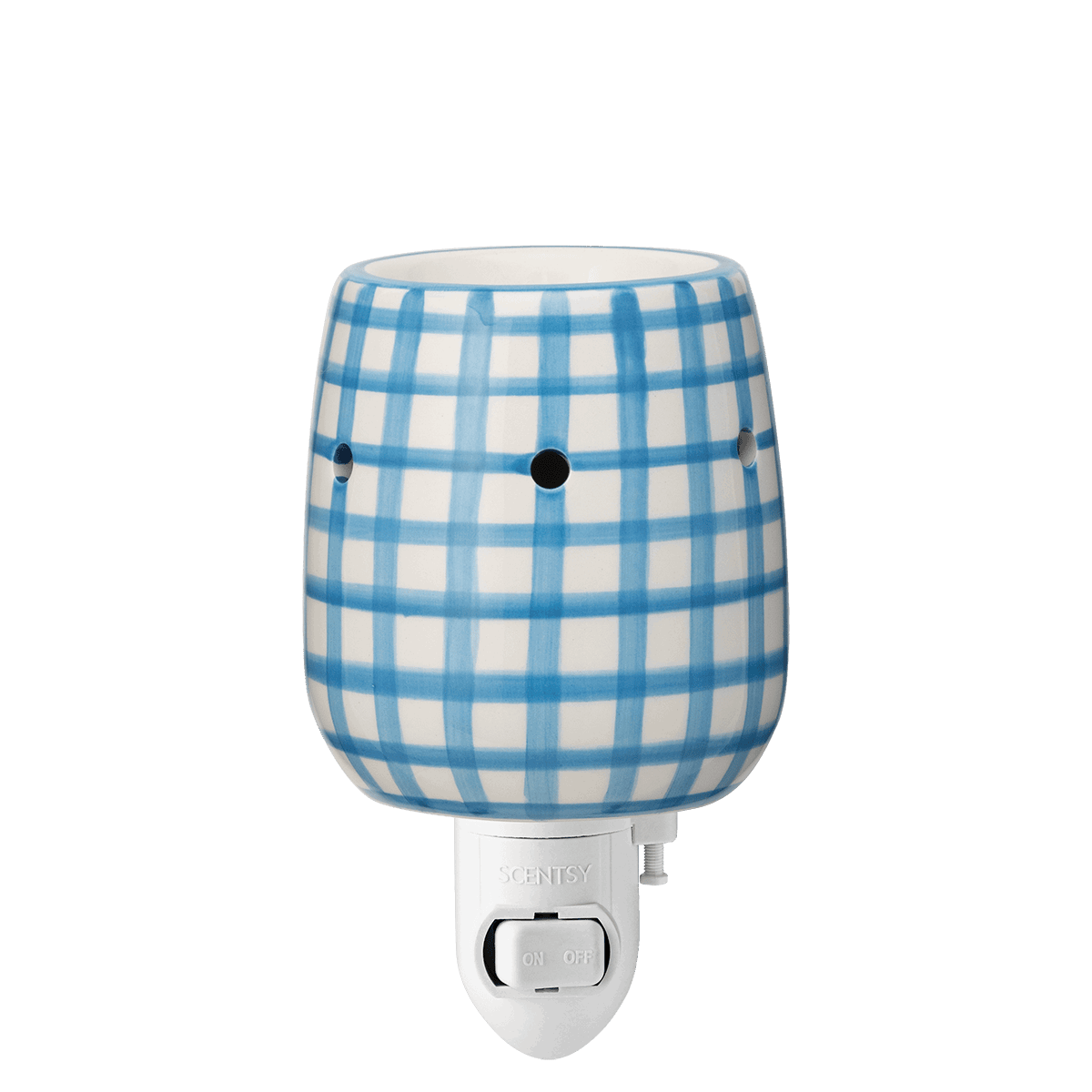 Cottage Gingham - Blue Mini Scentsy Warmer - Unlit