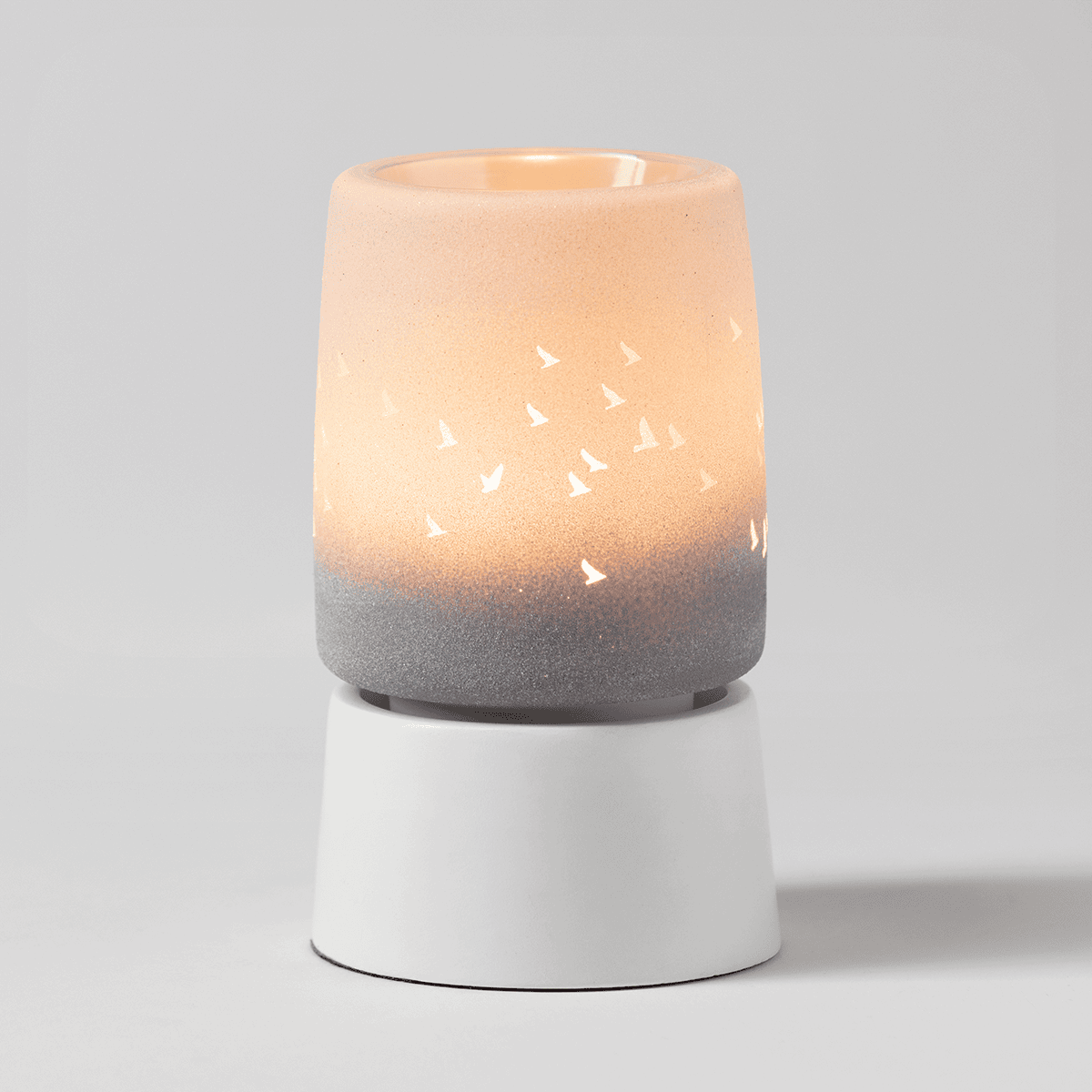 Waves & Wings Mini Scentsy Warmer with Tabletop Base - Lit