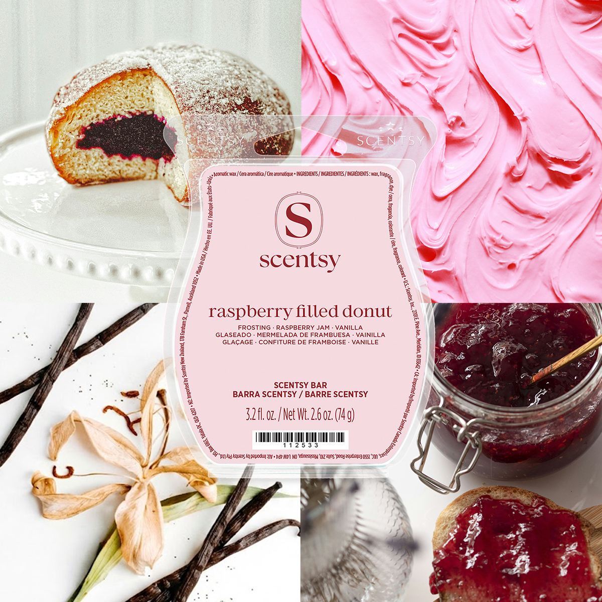 Raspberry Filled Donut Scentsy Bar