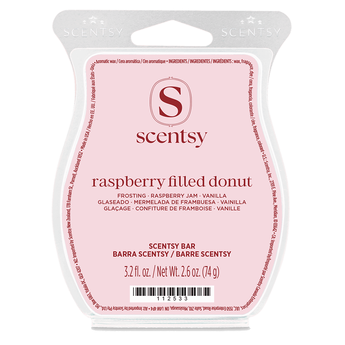 Raspberry Filled Donut Scentsy Bar