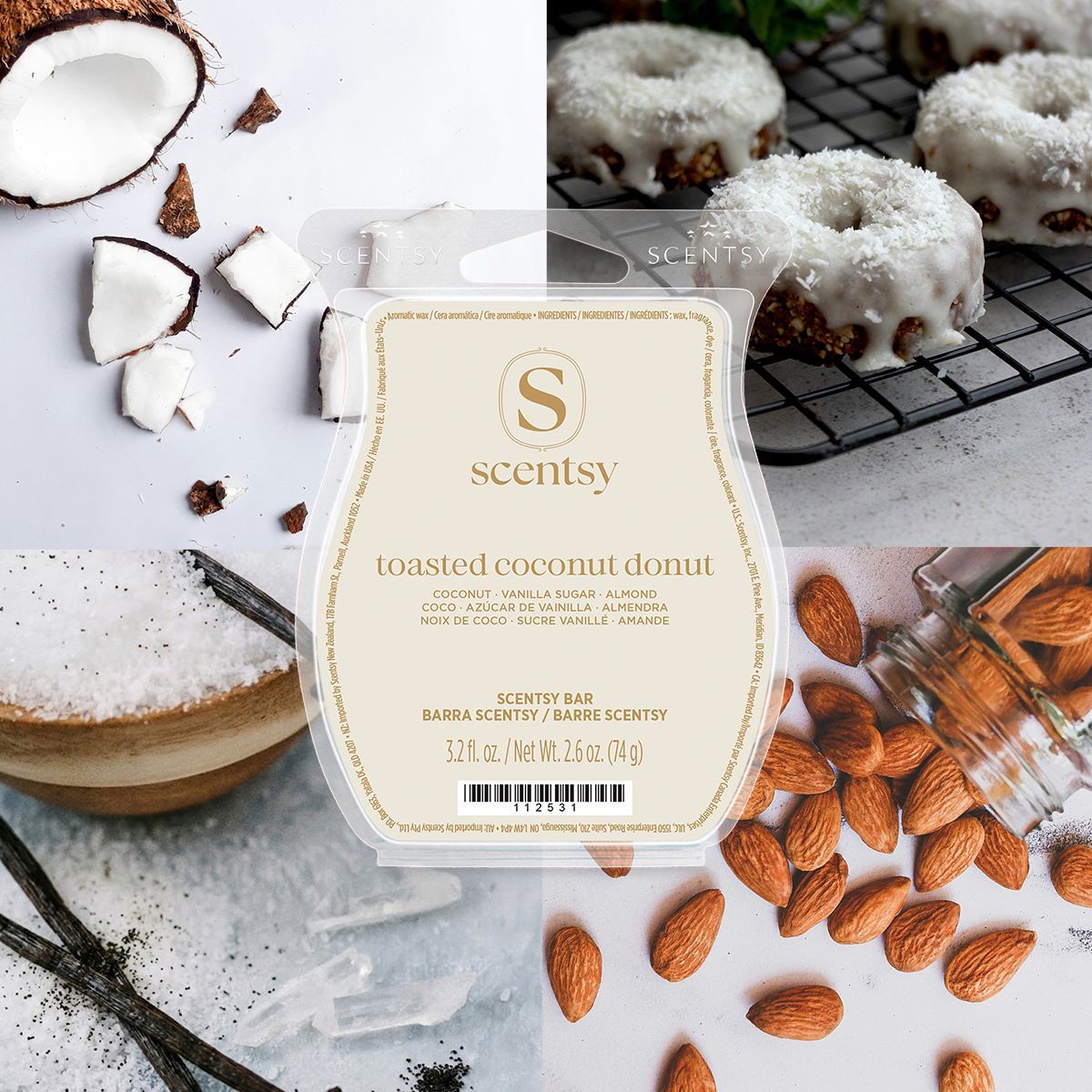 Toasted Coconut Donut Scentsy Bar
