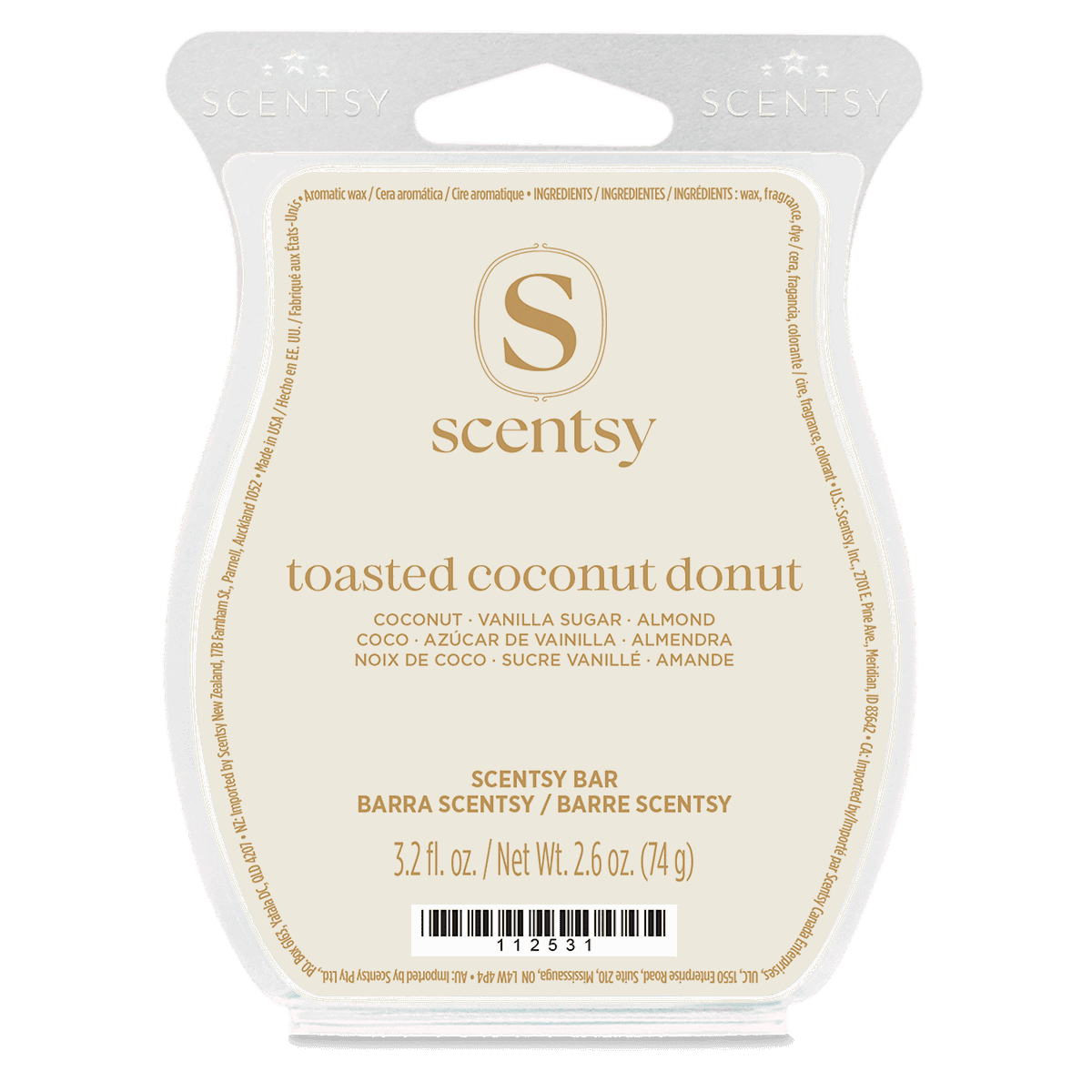Toasted Coconut Donut Scentsy Bar
