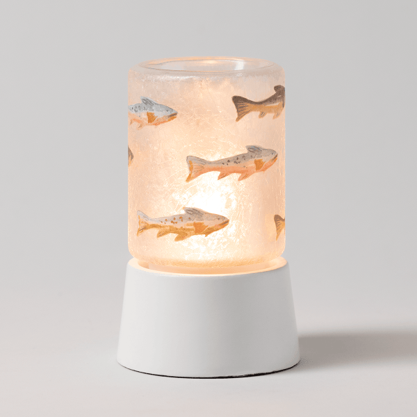 Silverfin Mini Scentsy Warmer with Tabletop Base Lit