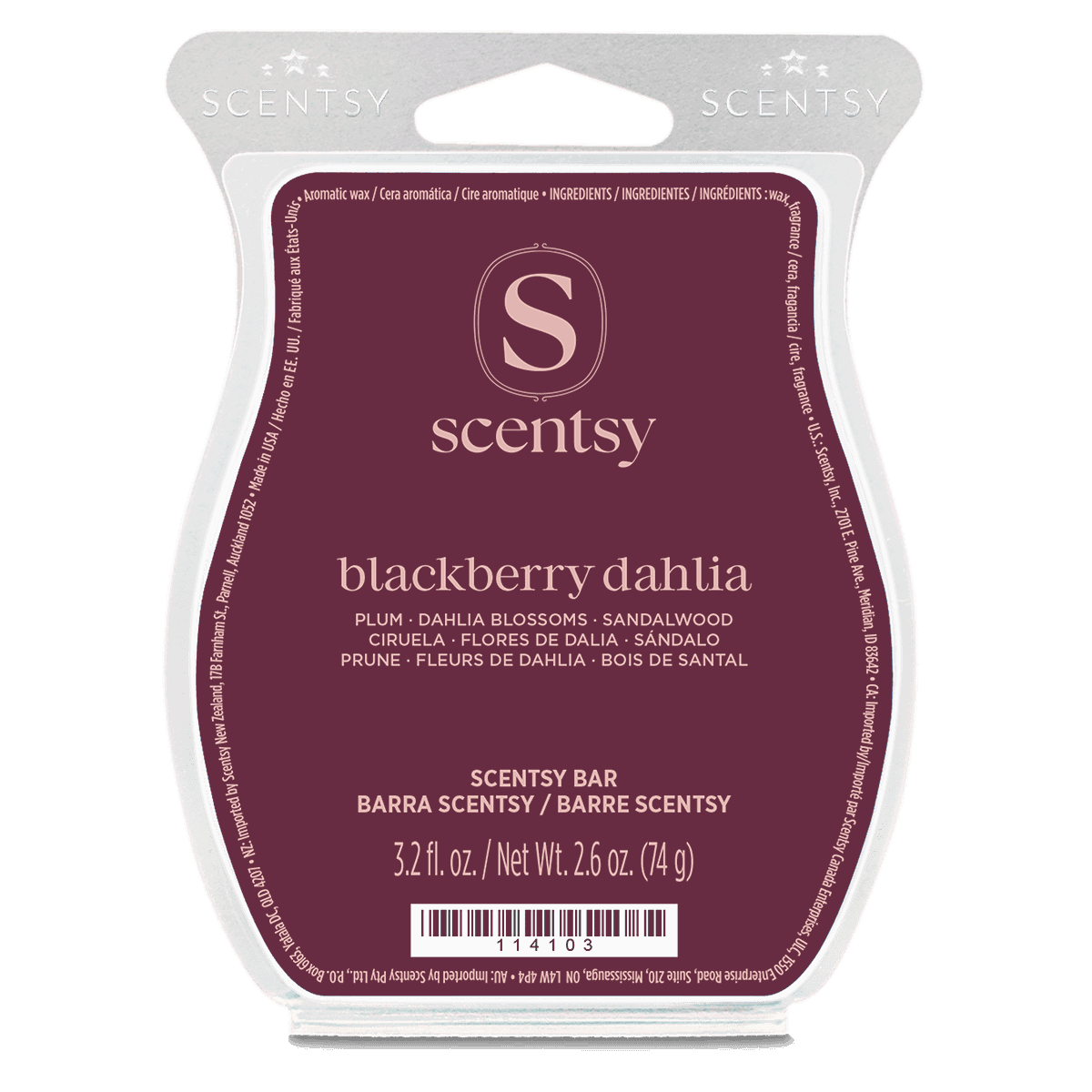Blackberry Dahlia Scentsy Bar - isolated