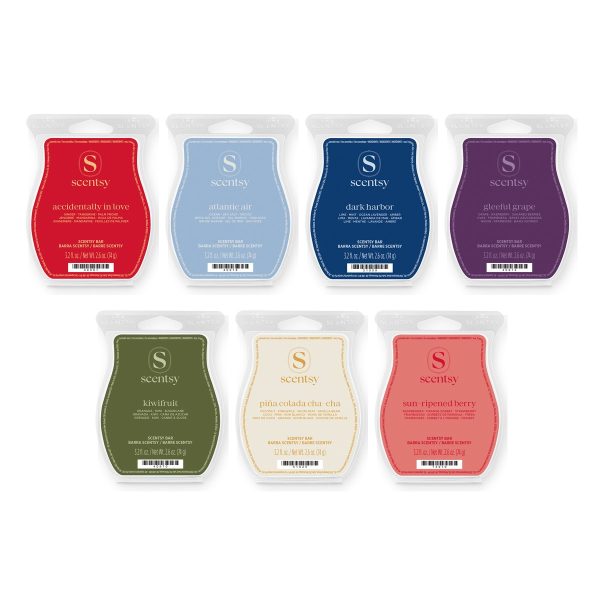 November Bring Back My Bar Bundle - Seven Scentsy Bars: Accidentally in Love, Atlantic Air, Dark Harbor, Gleeful Grape, Kiwifruit, Pina Colada Cha-Cha and Sun-Ripened Berry