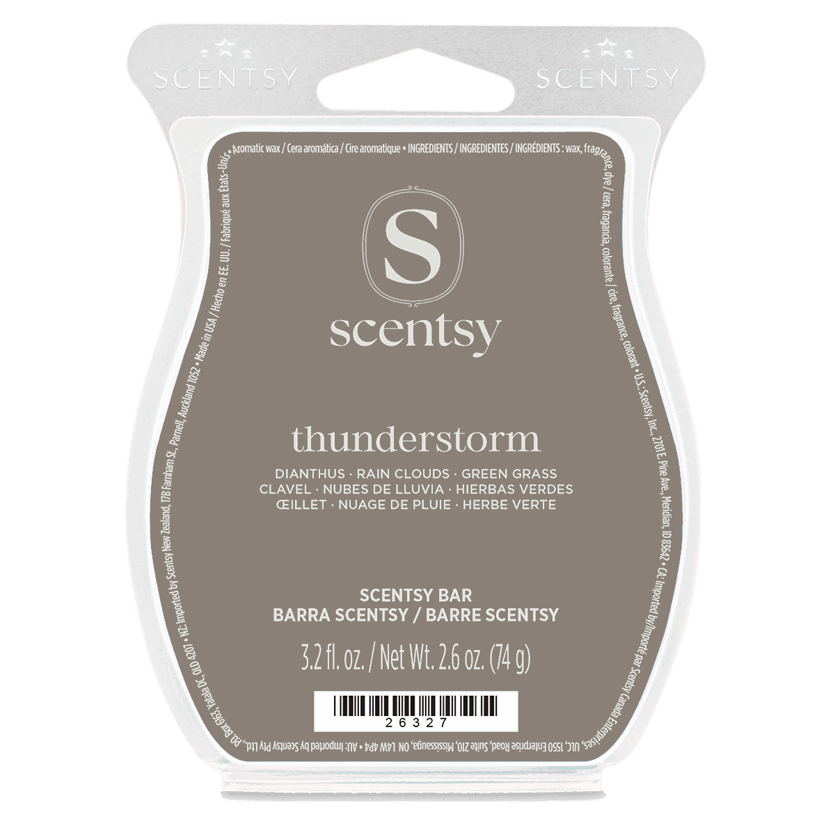 Thunderstorm Scentsy Bar - front isolated