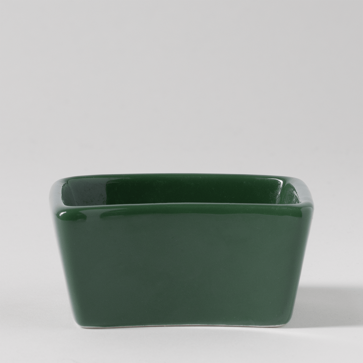 Glossy deep green ceramic square dish with gently rounded corners, the Merry Little Christmas Replacement Dish for a Scentsy Warmer